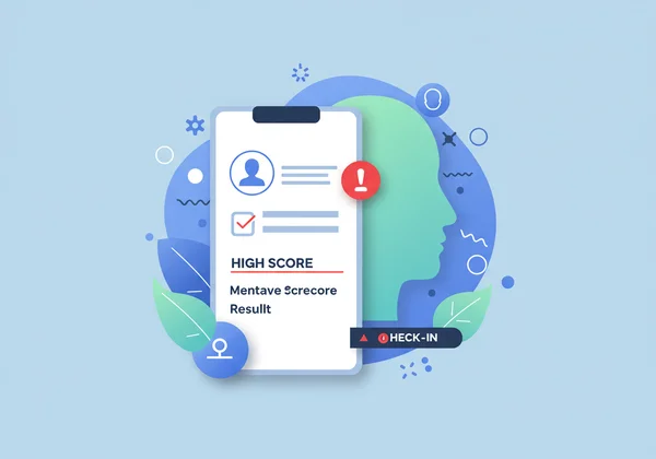 Uma representação visual de um alerta de pontuação alta na EPDS