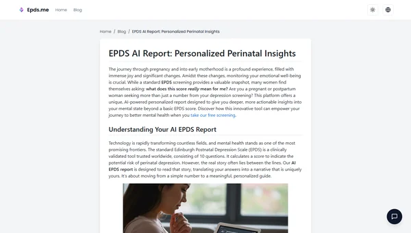 EPDS AI Report: Personalized Perinatal Insights
