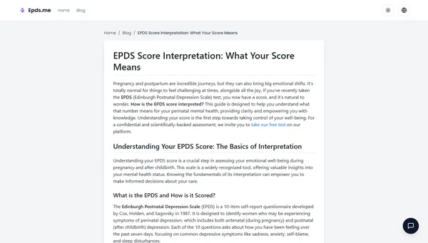 EPDS Score Interpretation: What Your Score Means