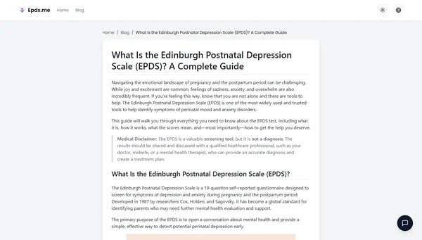 What Is the Edinburgh Postnatal Depression Scale (EPDS)? A Complete Guide