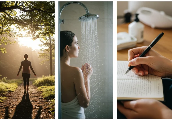 walking, showering, journaling