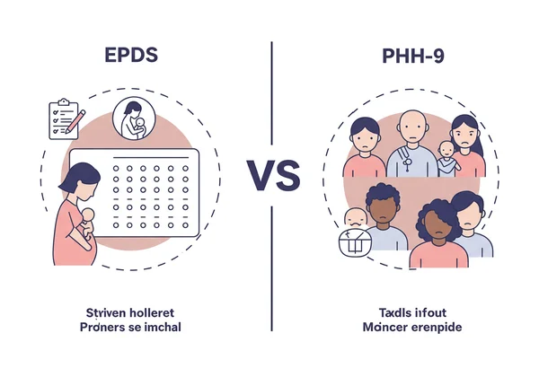 Visual comparison of EPDS and PHQ-9 screening tools