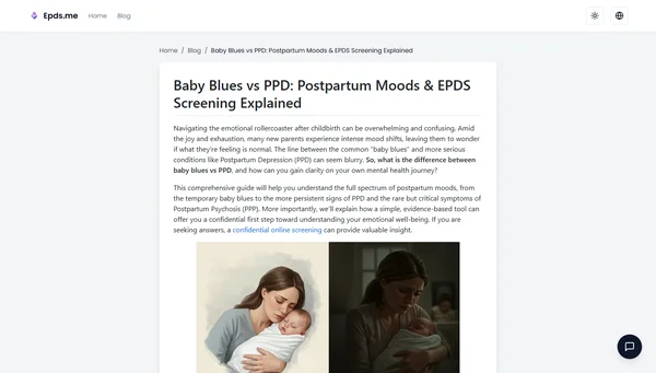 Baby blues vs Dépression Post-partum (DPP) : Humeurs post-partum et dépistage EPDS expliqués
