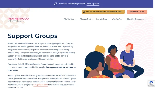 Groupes de soutien du Motherhood Center